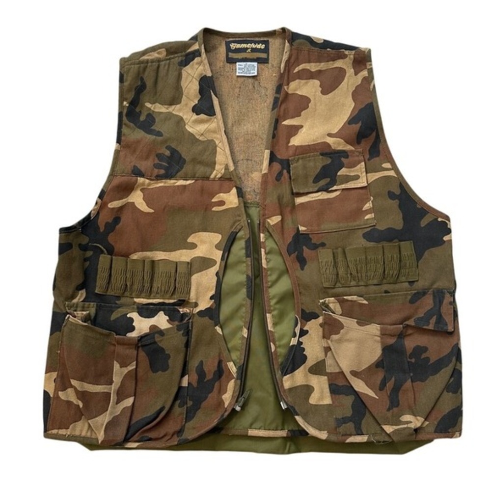 Gamehide Hunting Vest Camo Shell Pockets‎ Game Bag Outdoor Mens Size Large